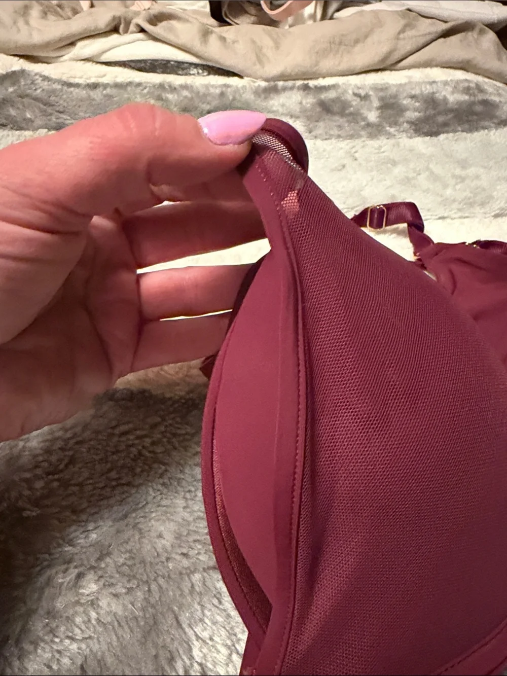 Smooth Burgundy T-Shirt Bra with Underwire Support